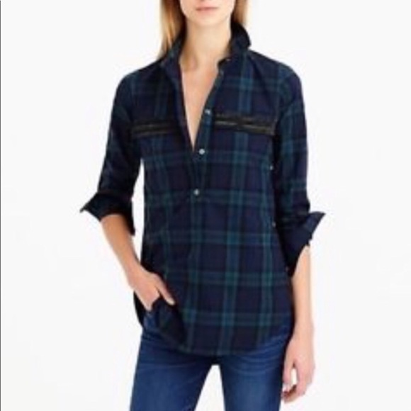 J. Crew Tops - J. Crew Plaid Green Blue Button down Shirt Sz 12